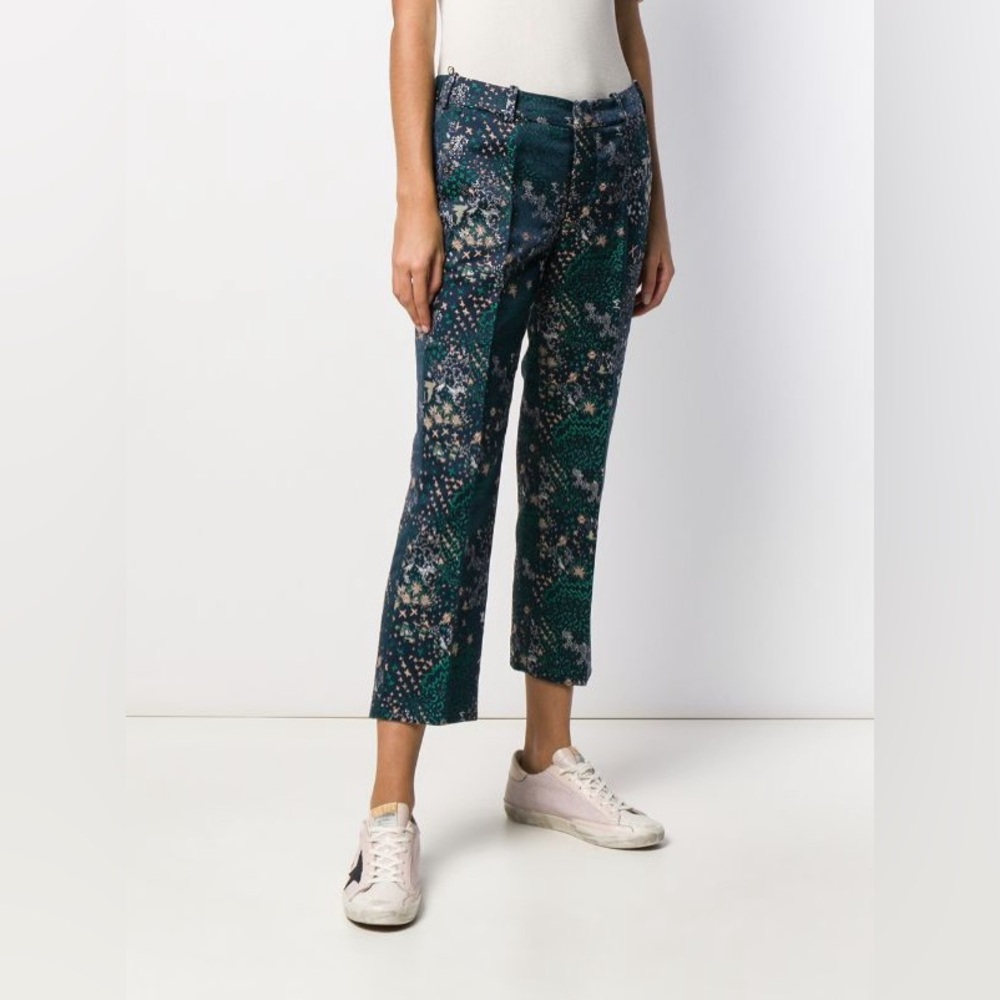 ZADIG & VOLTAIRE Posh Mixed-Print Metallic Jacquard Cropped Trousers - Picture 11 of 12